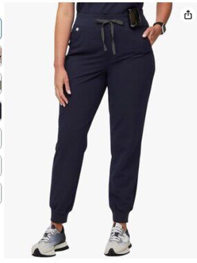 FIGS High Waisted Zamora Jogger Scrub Pants with Side Pocket - Size XS in Navy